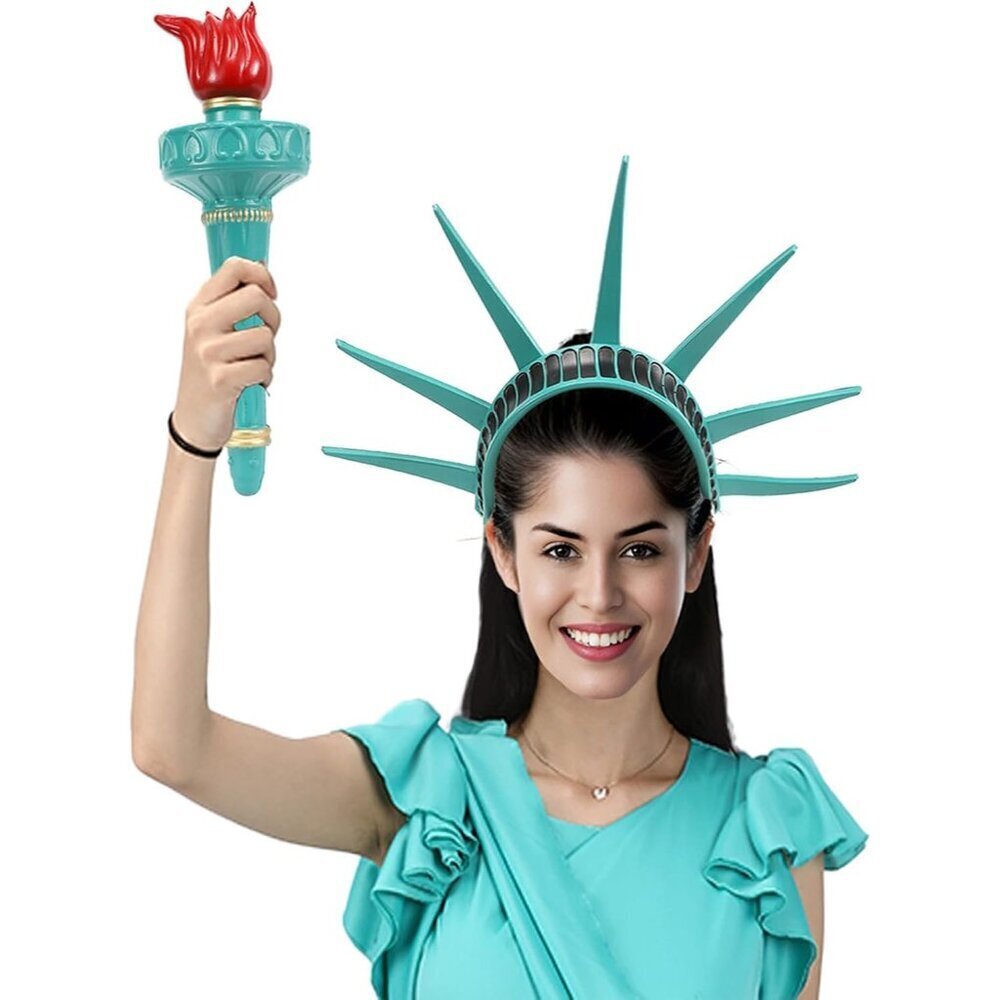 Statue of Liberty Crown Torch Costume Accessory for Women Patriotic Events